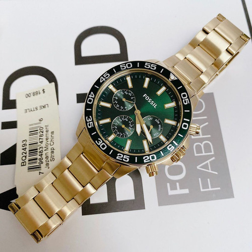 Reloj Fossil Para Caballero Bq2493.color De La Correa:dorado Dorado