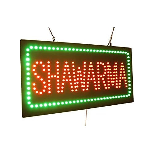 Shawarma Sign,  Signage, Led Neon Open, Store, Window, ...
