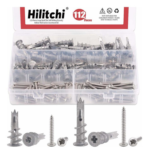 Hilitchi 112-piece Large Small Zinc Self Perforacion Kit