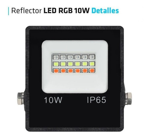 Imagen 3 de 10 de Reflector Led 10w Rgb 16 Colores Alta Potencia Foco Exterior