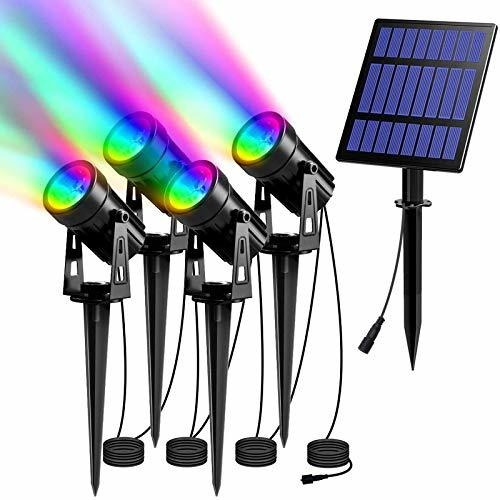 Focos Solares Rgb Exteriores Luces Solares De 5 W Paqu...