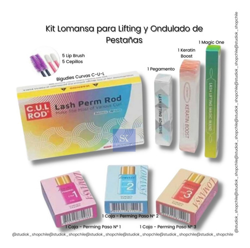 Imagen 2 de 8 de Kit Lomansa Para Lifting Y Ondulación De Pestañas Completo