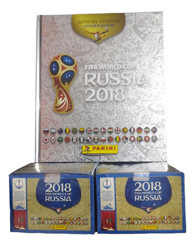 2 Cajas De Estampas De Mundial De Rusia 2018+ Album Platino 