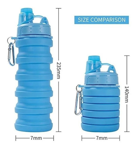 Imagen 2 de 7 de Botella Plegable De Silicona Deportiva Portátil Libre Bpa