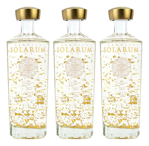 Pack De 3 Tequila Cristalino Extra Añejo 100% Solarum 750ml