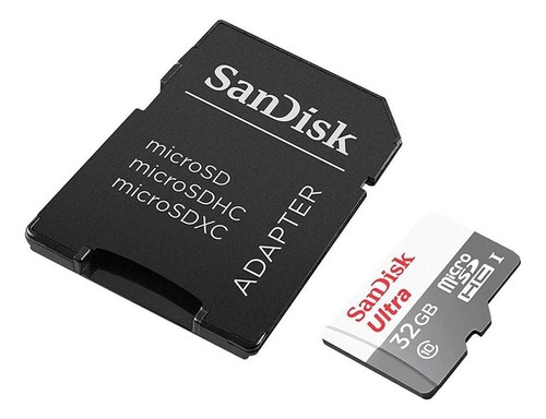 Cartão De Memória Sandisk Sdsqunb-032g-gn3ma  Ultra Com Adaptador Sd 32gb