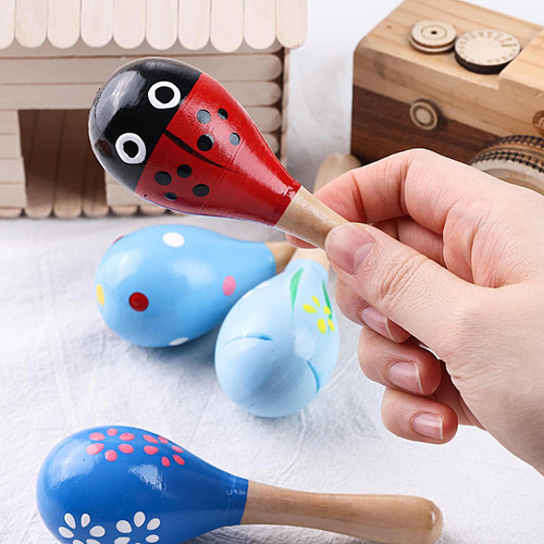 Maracas De Madera Para Niños Sonajeros De Percusión Manual D