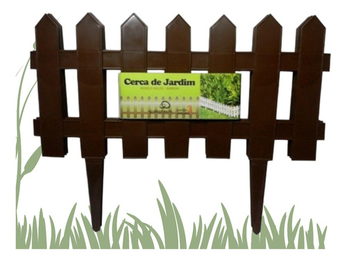 Cerquinhas De Plástico Jardim Kit 6 Pcs  Marrom 2,43 Mts