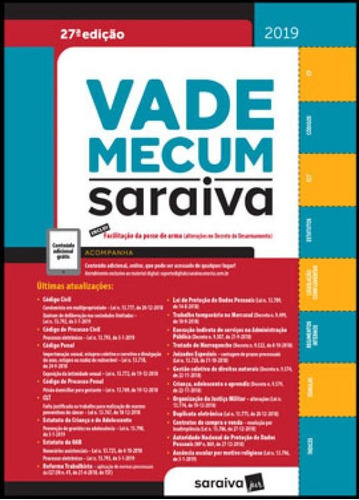 Vade Mecum Saraiva : Tradicional - 27ª Edição De 2019