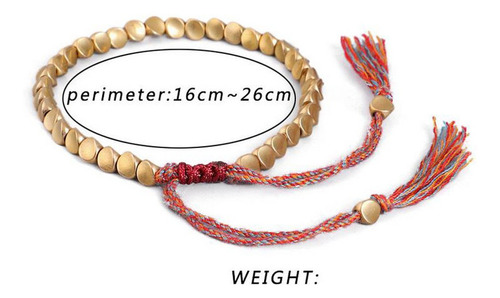 Pulsera De Cuerda De Cobre Tibetano Hecha A Mano 7679