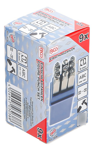Juego Punzones De Numeros, 8 Mm | Bgs 3038