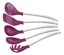 Comprar Juego de utensilios Tramontina Movin de 5 piezas de nylon lila