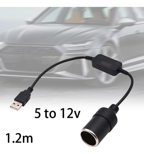 Adaptador Usb A Macho A Encendedor De 1,2 Metros