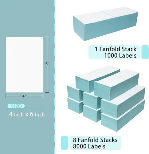 Etiquetas Térmicas Directas Essential 8000 Fanfold 4 X 6, Po