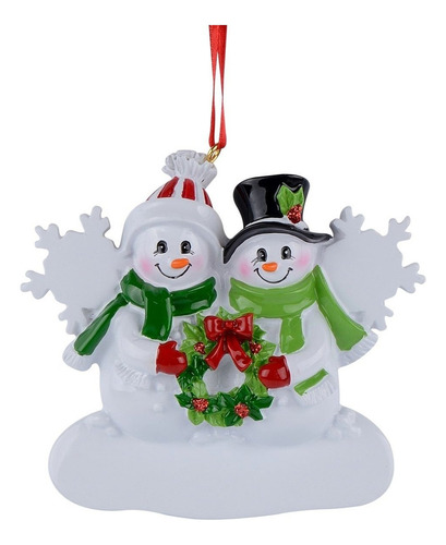 Mueco De Nieve Familia De 2 Adornos Personalizados Para Deco