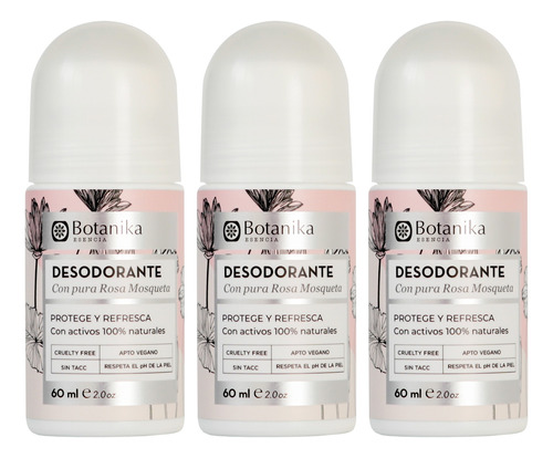 Natier Botanika X3 Desodorante Roll On Rosa Mosqueta X 60ml