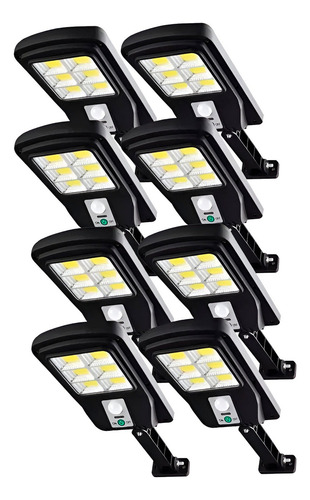 Pack De 8 Foco Solar Led Exterior Con Sensor Movimiento Ip65