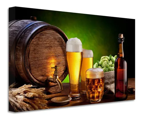 comprar Cuadro Cerveza Bar Restaurante Canvas Grueso 90x60 Cvh9