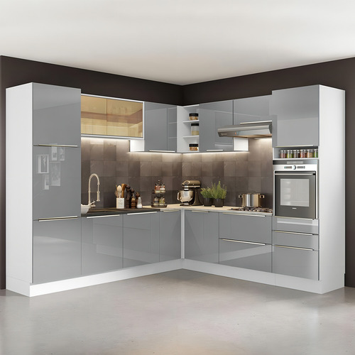 Madesa Cocina Integral Esquinero 546cm Lux Blanco/gris 01