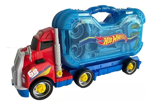 Camión Armable Con Kit Herramientas Luz Y Sonido Hot Wheels Color Azul