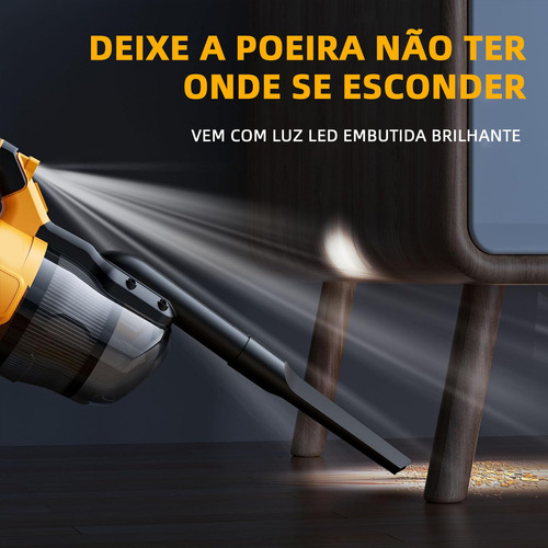 Aspirador De Pó 5 Em 1 Sem Fio Recarregável Portátil
