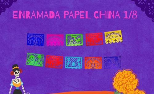 Enramada De Papel Picado Dia De Muertos Papel Picado 1/8