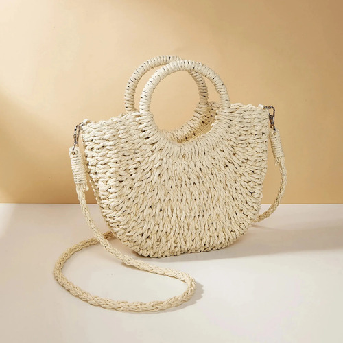 Bolso Bandolera De Playa Tejido A Mano Mujer,verano 2025