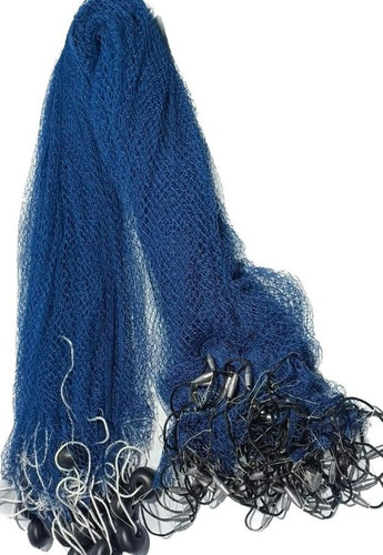 Arrastão P/ Despesca Tilapia Malha 5 50m C/funil 3mt Alt Azul