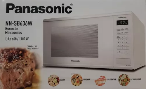 Horno De Microondas Panasonic Nn-sb636wruh Potencia 1100 W, 10 Niveles De  Potencia, 18 Programas De Cocción, Pantalla Si, Color Blanco