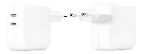 Cargador 35w 2 Puertos Usbc Para iPhone iPad Pro Macbook Air Color Blanco