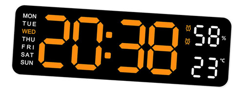 Reloj De Pared Led Reloj Despertador Naranja Claro Blanco