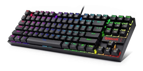 Teclado gamer Redragon Kumara K552 QWERTY Outemu Red español España color negro con luz rainbow