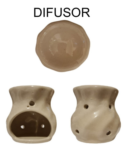 Difusor Para Aromaterapia Ceramico Color Marfil 