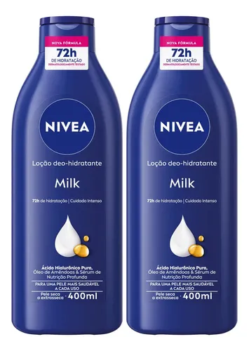 2 Loção Nivea Body Milk Hidratante Pele Seca Extrasseca