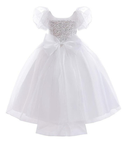 Bubble Sleeve Girls Kids Dresses Vestidos Vestidos Pom Pom