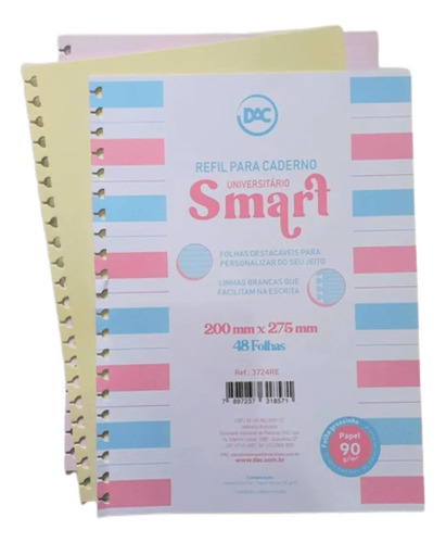 Refil Dac Para Caderno Smart Universitário - Colorido