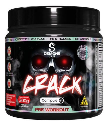 Kit 2x Pre Treino Crack Yellow Madness 300g - Demons Lab Sabor Sem Sabor