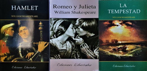 Lote 3 Shakespeare Libertador Hamlet Romeo Julieta Tempestad