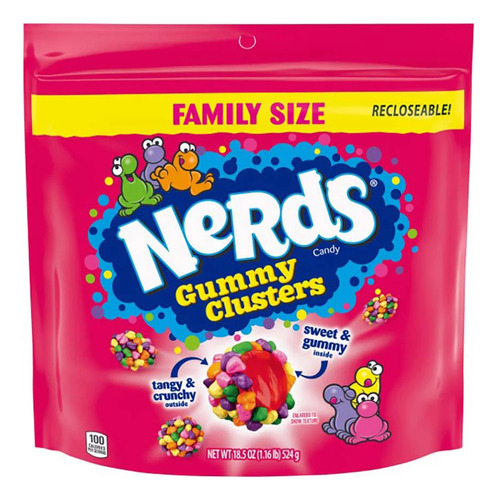 Pack Nerds Gummy Clusters Rainbow + Skittles Sabor Original