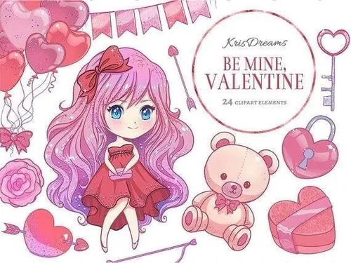 comprar Kit Imprimible Scrap #03 - Be Mine, Valentine