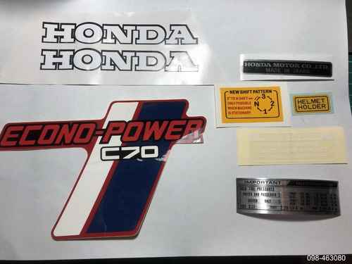 Imagen 1 de 1 de Kit Emblemas Honda 70 (para Color Rojo)