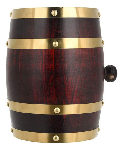 Dispensador De Barril De Madera Rústica Con Soporte, 1.5l