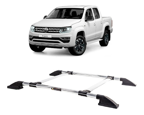 Bagageiro Colado Cromado Compativel Com Amarok 2010 A 2022