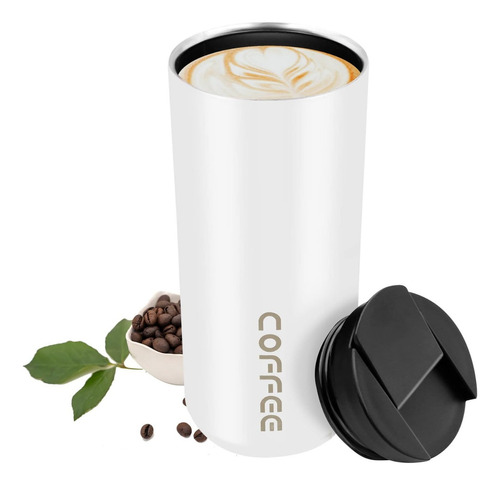 500ml Taza De Café Pareja Acero Inoxidable Termo Vaso 17oz Luna Blanca