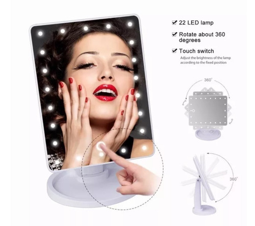 Espejo De Maquillaje Para Tocador Con Pantalla 22 Luces Led