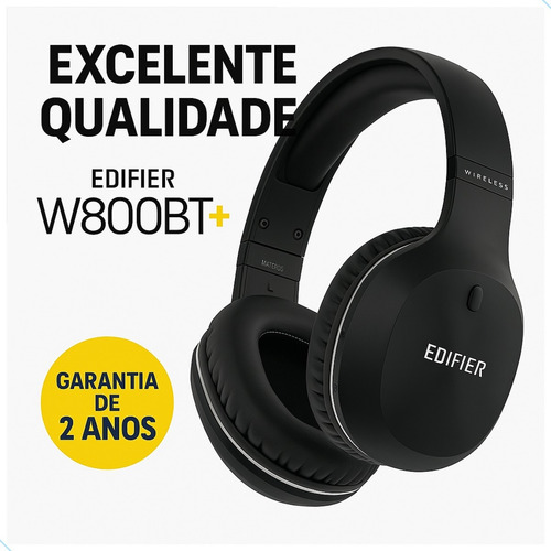 Fone De Ouvido Over-ear Sem Fio Edifier W800bt Plus Preto