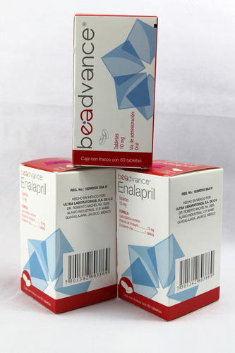 180 Tabletas De Enalapril 10 Mg, (3 Frascos Con 60 Tabletas)