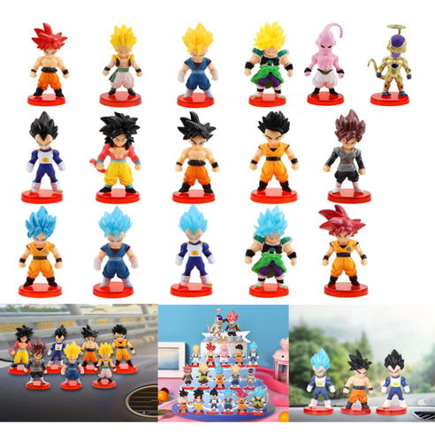Muñecas De Pvc Con Minifigura De Dragon Ball, 16 Unidades Po