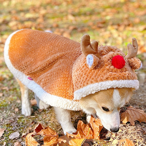 Capa Con Capucha De Reno Para Mascotas (l) Para Navidad, Cál