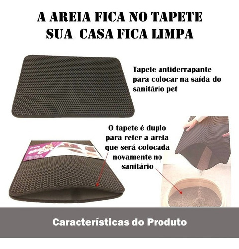 Imagem 3 de 8 de Tapete Dupla Camada P/ Saída Caixa De Areia Sanitária Gatos